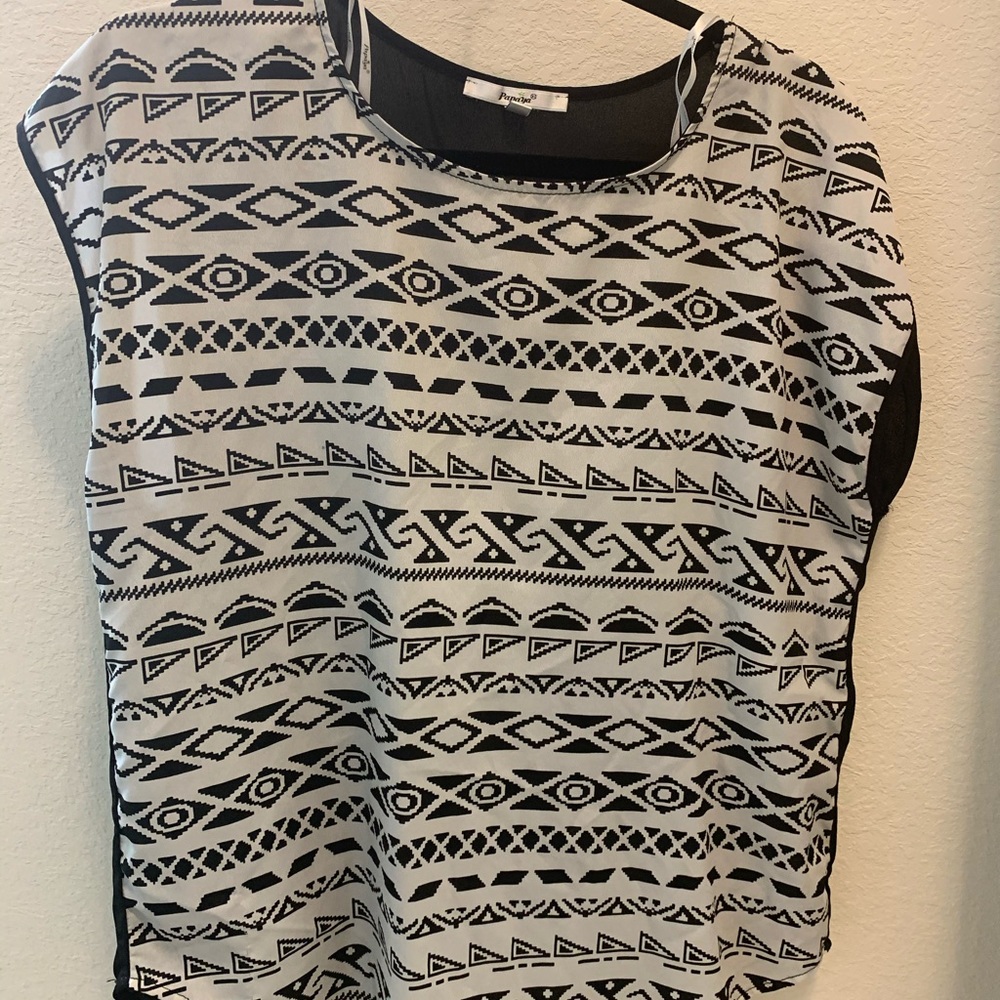 Black and white blouse